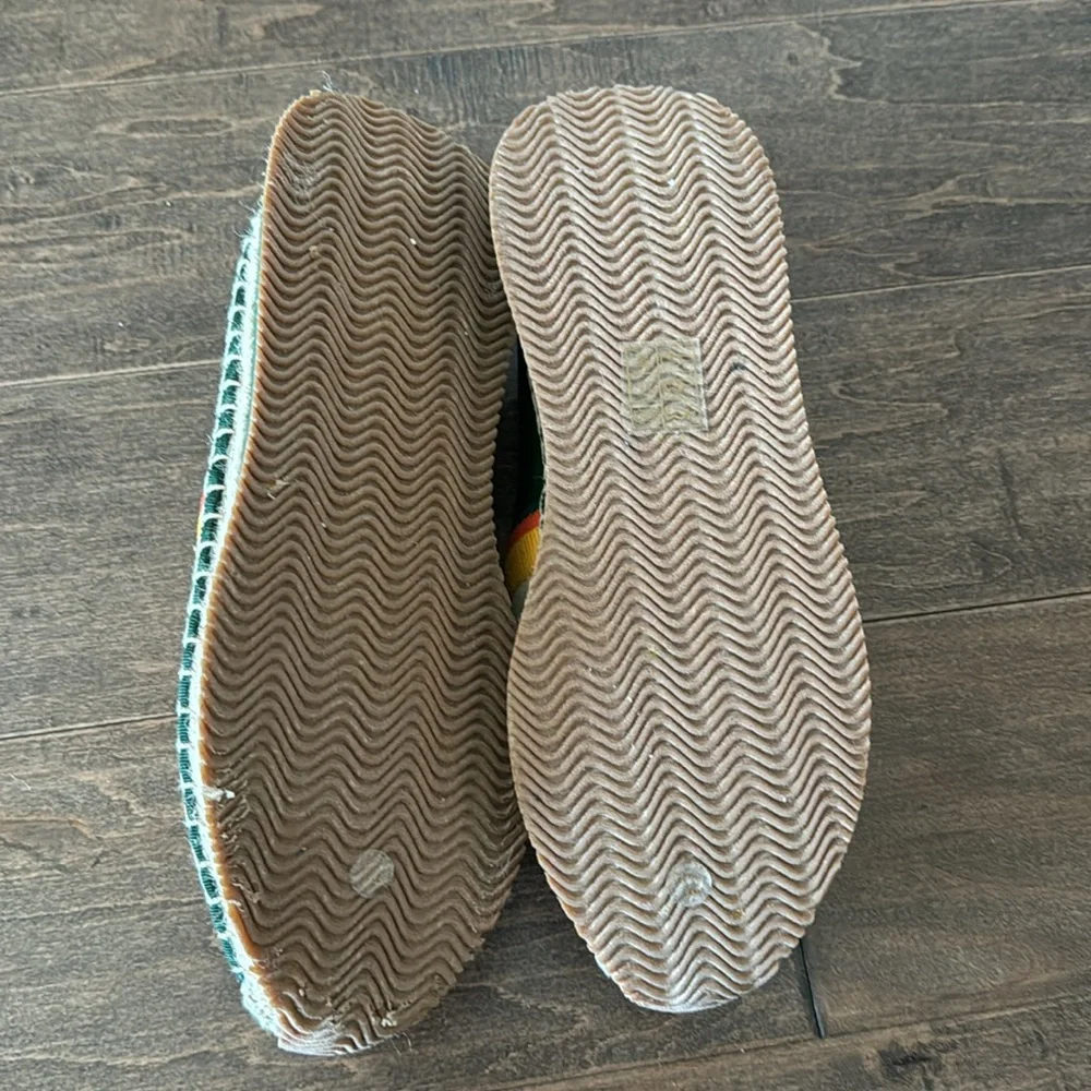 Tory Burch Daisy Mixed Material Striped Slip-on Sneaker/Espadrille Size 8.